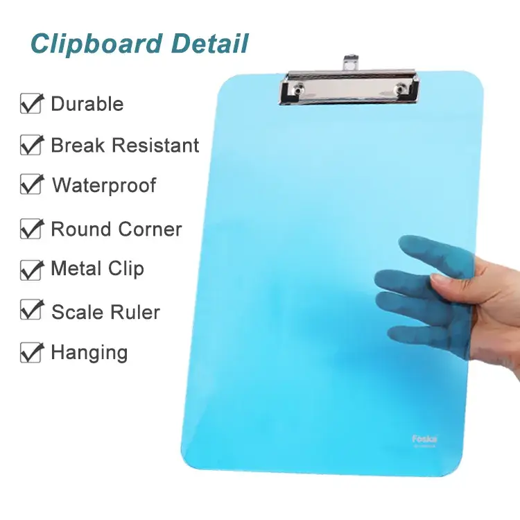 Bảng Clip Foska FC A4: Sản phẩm Kích thước Đa dạng và Màu sắc Phong phú, Phù hợp cho Bác sĩ, Y tá, Giáo viên và Học sinh