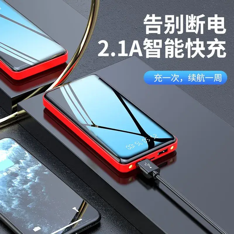 Màn Hình Kỹ Thuật Số Sạc Dự Phòng 10000mAh với Toàn Màn Hình và 2 Cổng Đầu Ra USB