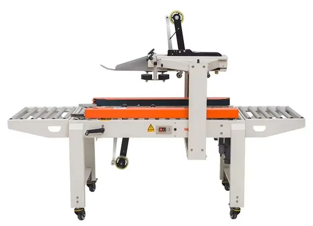 Máy niêm phong hộp Fxc4050xf tự động bán phần bằng băng dính và băng tải bên hình ảnh 11-description