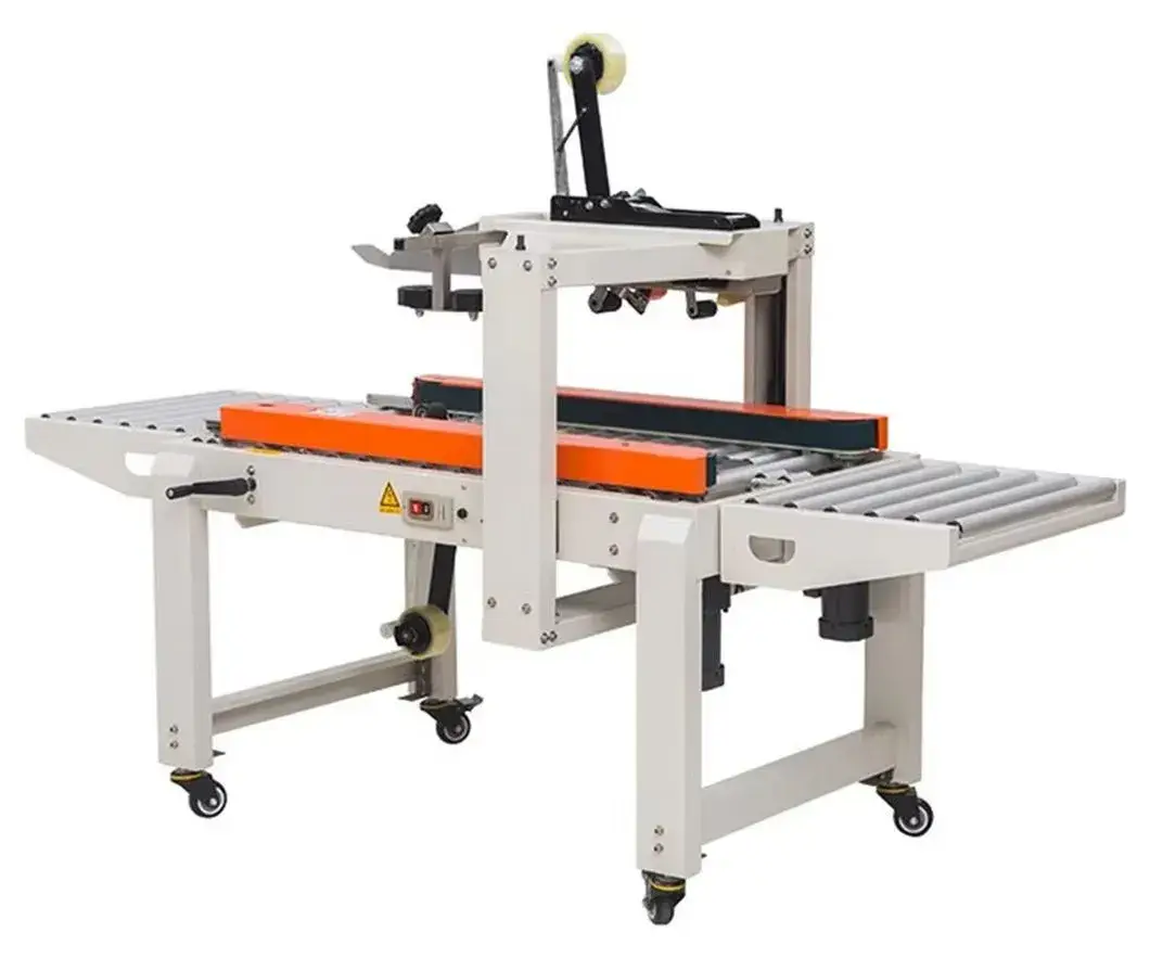 Máy niêm phong hộp Fxc4050xf tự động bán phần bằng băng dính và băng tải bên hình ảnh 12-description