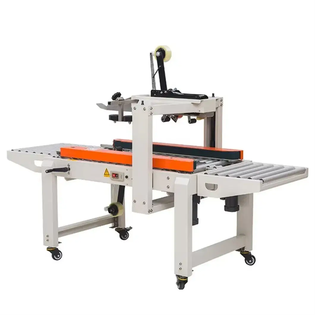 Máy niêm phong hộp Fxc4050xf tự động bán phần bằng băng dính và băng tải bên