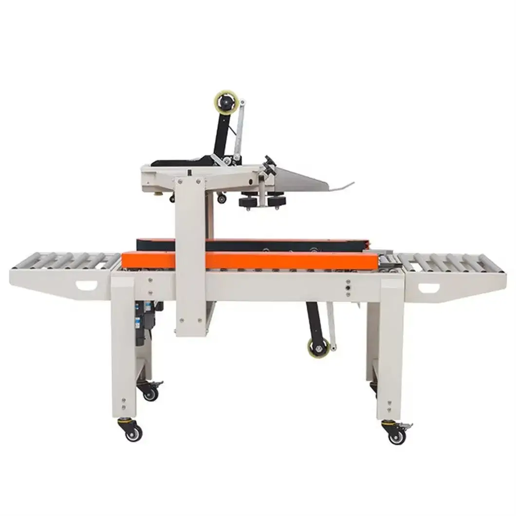 Máy niêm phong hộp Fxc4050xf tự động bán phần bằng băng dính và băng tải bên