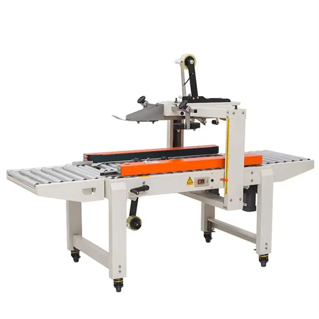 Máy niêm phong hộp Fxc4050xf tự động bán phần bằng băng dính và băng tải bên