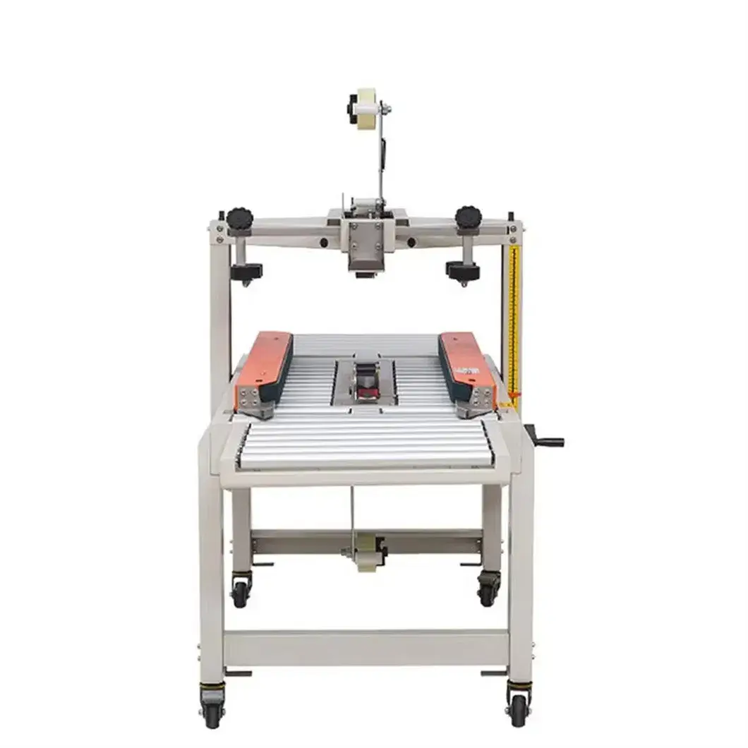 Máy niêm phong hộp Fxc4050xf tự động bán phần bằng băng dính và băng tải bên