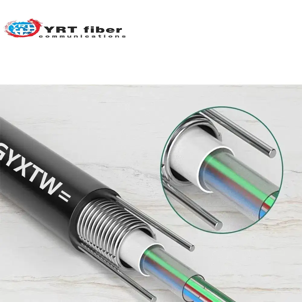 Cáp quang GYXTW chống nước và chịu môi trường khắc nghiệt, loại ống trung tâm, có 2-24 lõi