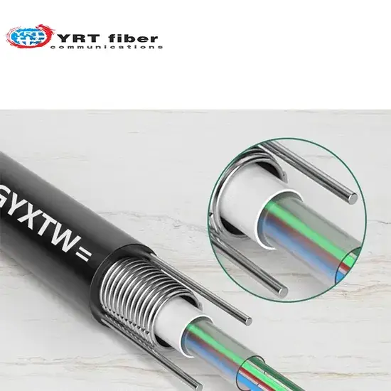 Cáp quang GYXTW chống nước và chịu môi trường khắc nghiệt, loại ống trung tâm, có 2-24 lõi