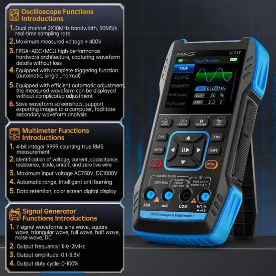 Máy phát tín hiệu Đa năng 2c23t 3 chính hãng - Sóng kỹ thuật số, Hai kênh 10MHz*2 50MS/s 2023 - Mua hàng giá buôn mới nhất