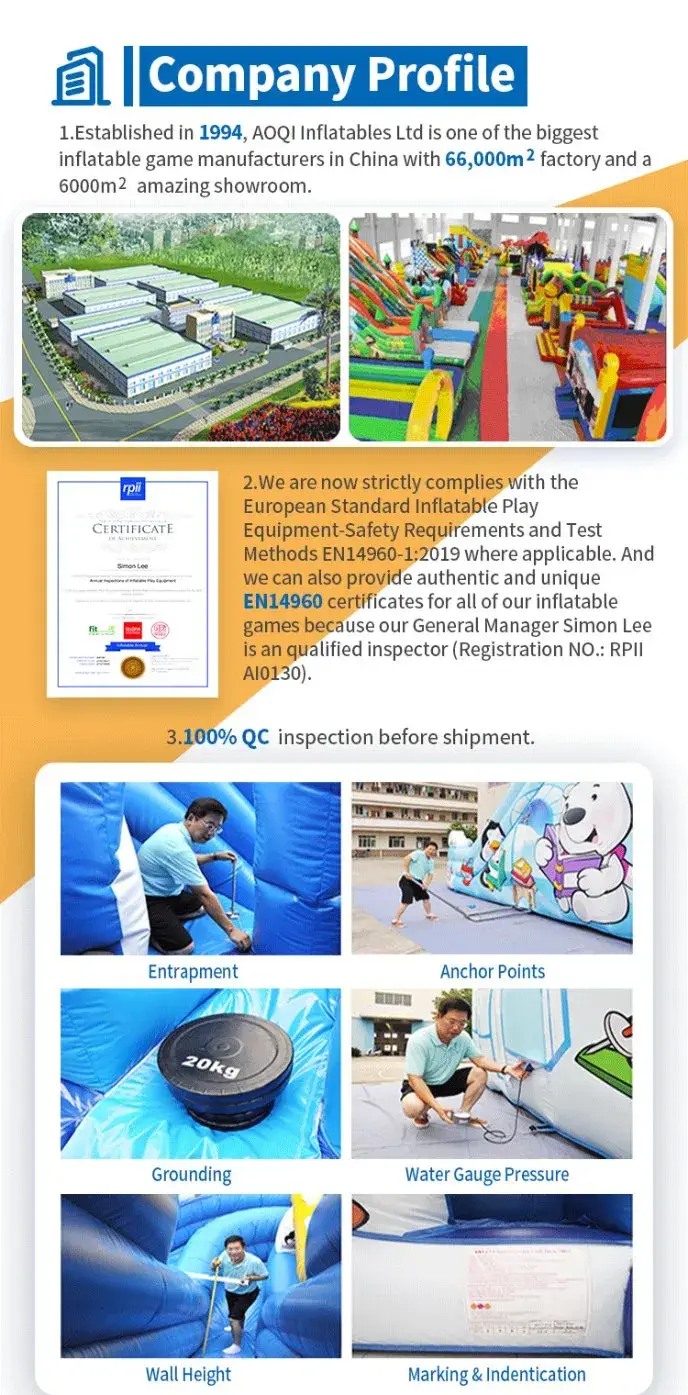 Công viên nước lớn với trải nghiệm trò chơi Wipeout bơm hơi chất lượng cao hình ảnh 16-description