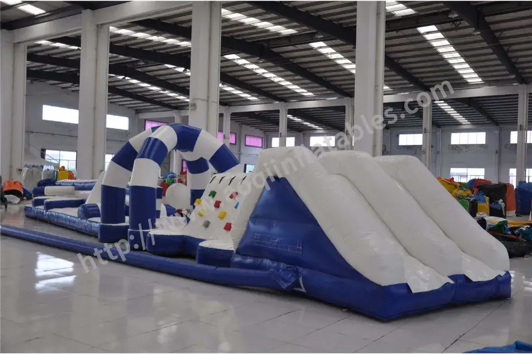 Công viên nước lớn với trải nghiệm trò chơi Wipeout bơm hơi chất lượng cao hình ảnh 15-description