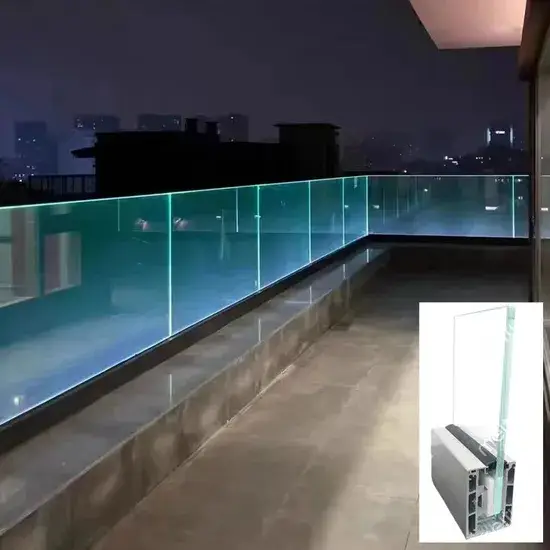 Thiết kế lan can kính không viền cho ban công và tay vịn - chất liệu nhôm và kính cường lực