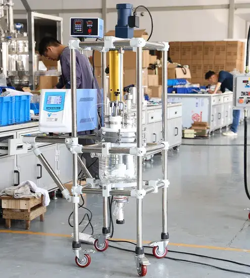 Bình phản ứng thủy tinh 2 lớp với áo jacketed hình ảnh 1-description
