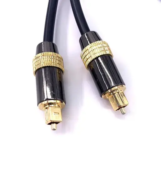 Cáp âm thanh kỹ thuật số quang học mạ vàng chất lượng cao với thiết kế vòng tròn vàng đẳng cấp hình ảnh 1-description