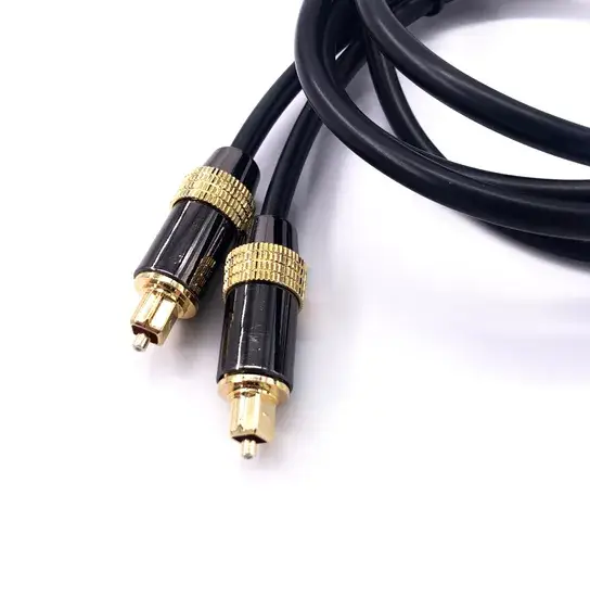 Cáp âm thanh kỹ thuật số quang học mạ vàng chất lượng cao với thiết kế vòng tròn vàng đẳng cấp