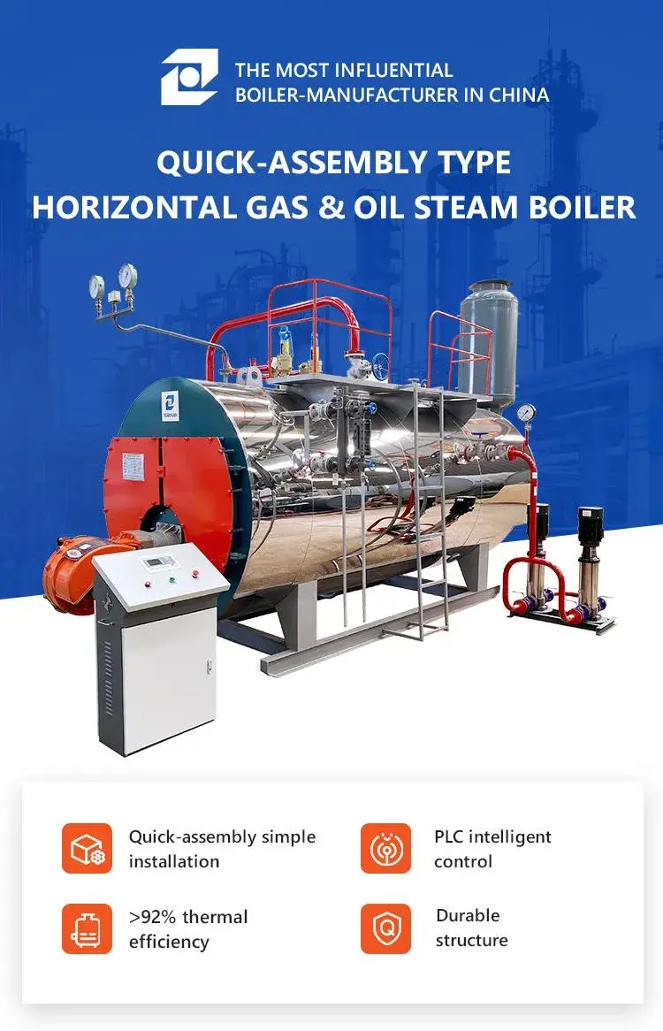 Nồi hơi tự động chạy bằng gas và dầu diesel, dung tích 4 tấn phục vụ công nghiệp chất lượng tốt hình ảnh 12-description