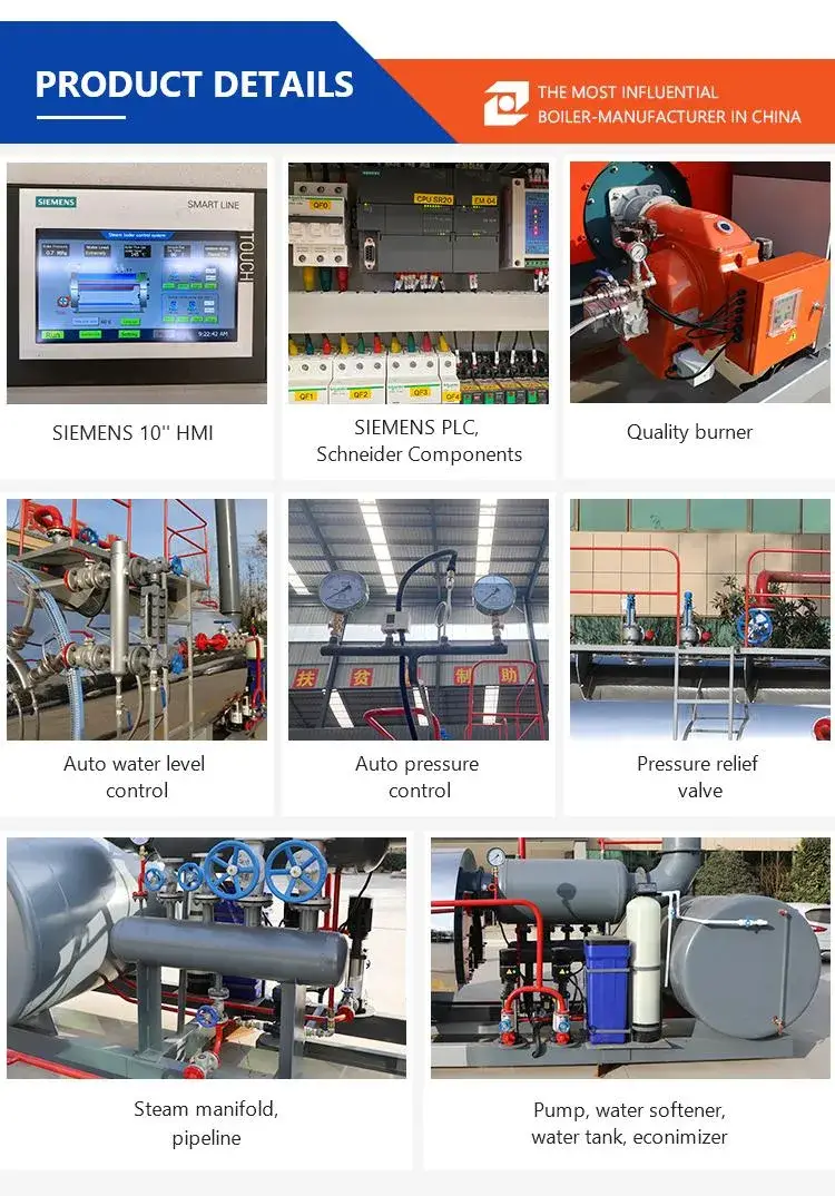 Nồi hơi tự động chạy bằng gas và dầu diesel, dung tích 4 tấn phục vụ công nghiệp chất lượng tốt hình ảnh 23-description
