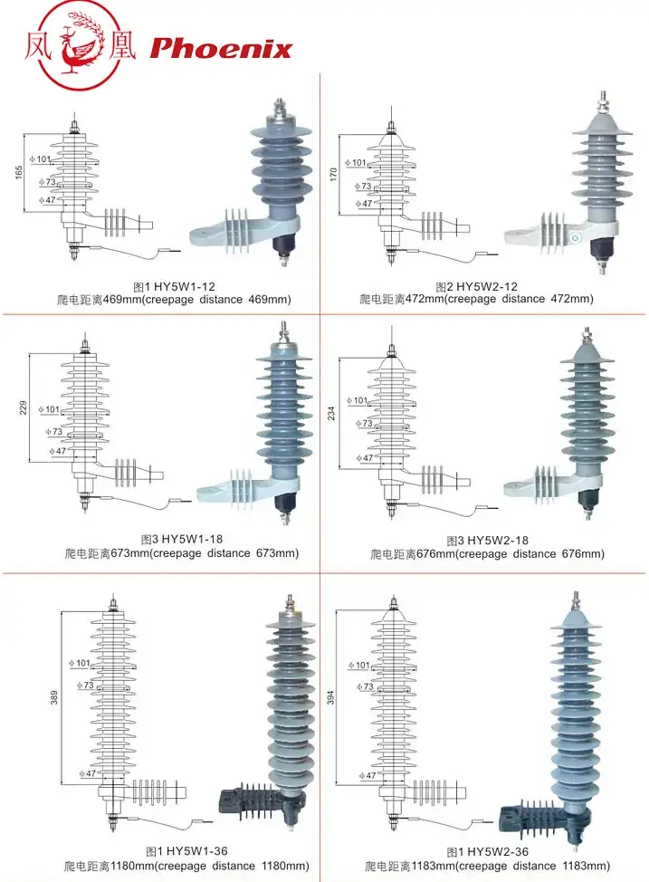Thiết bị chống sét cao áp bằng oxit kim loại Phoenix bán buôn tại Quảng Đông - 3kv, 10kv, 12kv, 24kv, 36kv hình ảnh 13-description