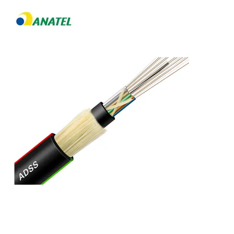 Cáp quang ADSS sợi đơn nhẹ HDPE Kevlar - Sản phẩm chất lượng, độ bền 100m, khoảng cách trên không 12 24 48 - Tìm hiểu giá thành