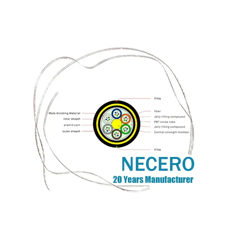 Cáp quang ADSS sợi đơn nhẹ HDPE Kevlar - Sản phẩm chất lượng, độ bền 100m, khoảng cách trên không 12 24 48 - Tìm hiểu giá thành