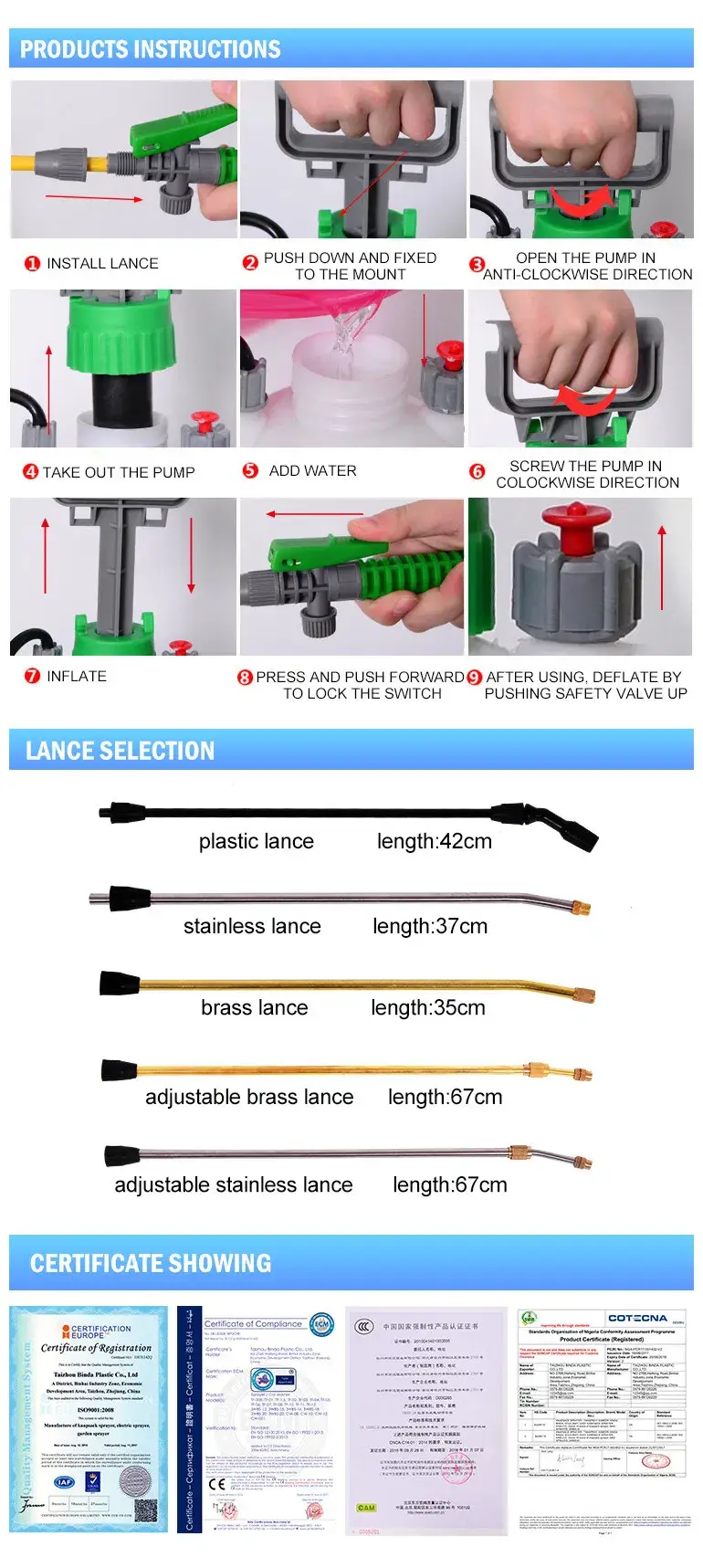 Bình xịt áp lực cầm tay dung tích 8 lít cho vườn hình ảnh 12-description