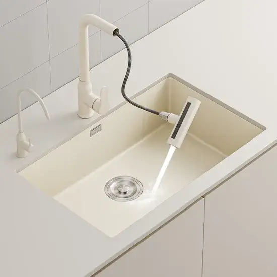 Bát chậu bếp thông minh làm từ thép không gỉ handmade với lớp hoàn thiện bóng cao và thiết kế chống chip, độ bền tốt
