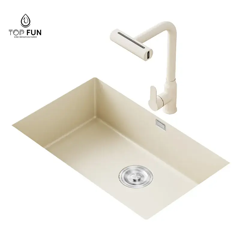 Bát chậu bếp thông minh làm từ thép không gỉ handmade với lớp hoàn thiện bóng cao và thiết kế chống chip, độ bền tốt
