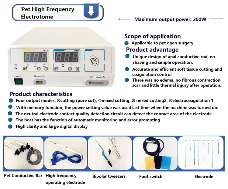 Hc-R027aelectrosurgical Thiết bị phẫu thuật điện thú y Esu Diathermy sử dụng cho đơn vị phát hình ảnh 12-description
