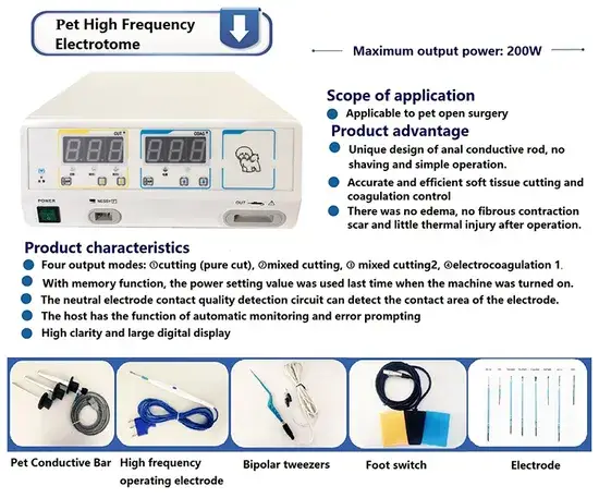 Hc-R027aelectrosurgical Thiết bị phẫu thuật điện thú y Esu Diathermy sử dụng cho đơn vị phát