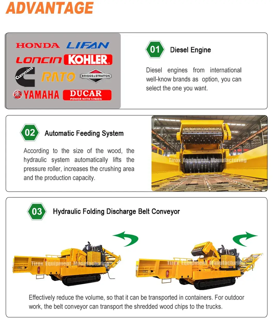 Máy nghiền gỗ động cơ diesel, công suất lớn, tiện lợi hình ảnh 16-description