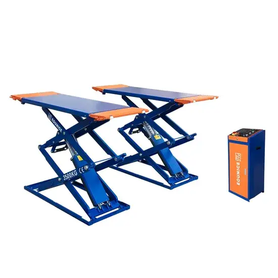 Thang nâng cắt kéo thủy lực 4 tấn lắp đặt âm đất, thang nâng ô tô công suất cao từ nhà máy, thang nâng điện bốn trụ 4000kg phổ biến hình ảnh 1-description
