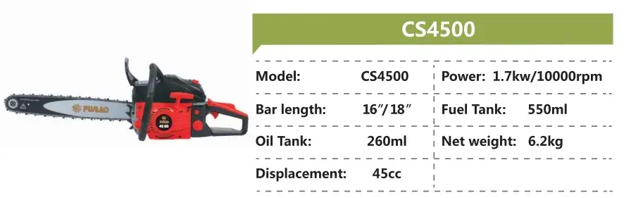 Cưa xăng công suất 45cc phù hợp cho công việc nông nghiệp và gia đình