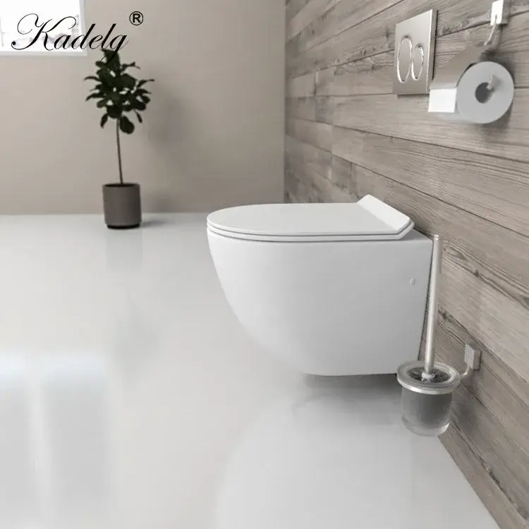 Bồn cầu sứ cao cấp thiết kế hiện đại, tích hợp van xả nước tiện lợi