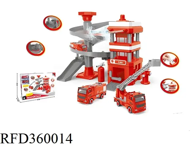 Đồ chơi xe tàu hỏa chất lượng cao, bộ đồ chơi xe ô tô tự do và bãi đỗ xe xoắn ốc hình ảnh 14-description