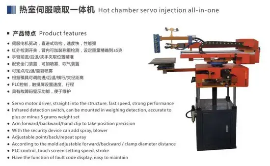 Máy phun và hút buồng nóng cho máy đúc từ 130 tấn đến 220 tấn công suất hình ảnh 1-description
