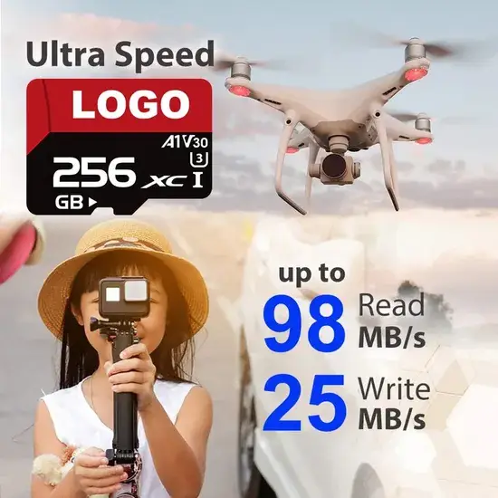 Thẻ Nhớ Micro TF SD Tùy Chỉnh Kích Thước từ 2GB đến 512GB cho Máy Ảnh và Điện Thoại Di Động