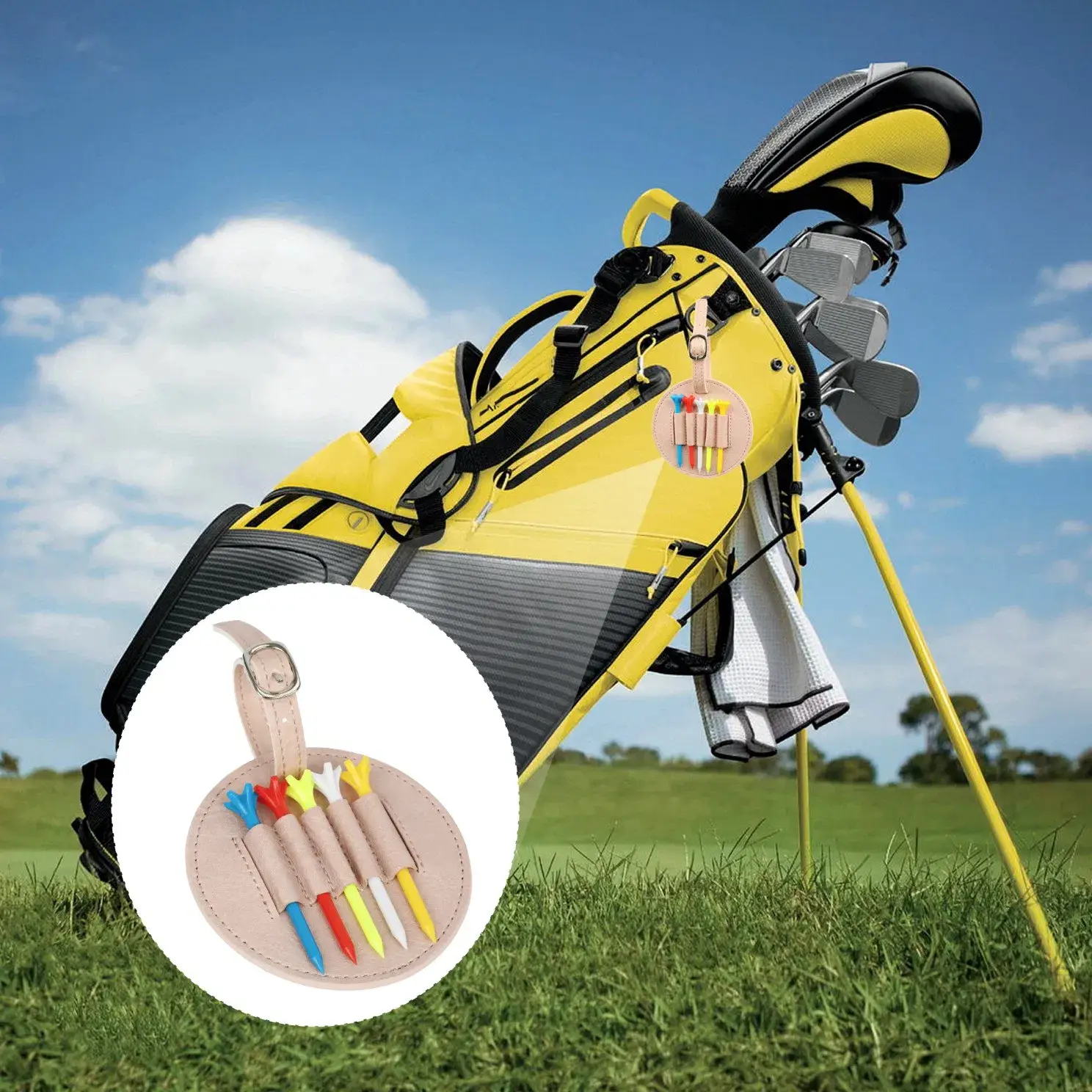 Địa chỉ bán sỉ Giá Đỡ Gậy Golf Bằng Da PU Thời Trang Di Động chất lượng cao