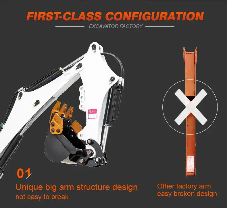 Xe máy xúc mini 0.8 tấn bán chạy, bánh xích thủy lực hình ảnh 22-description