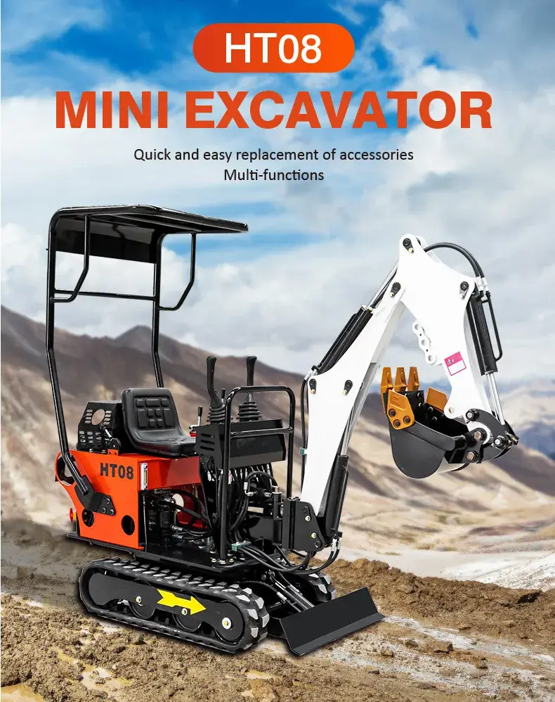 Xe máy xúc mini 0.8 tấn bán chạy, bánh xích thủy lực hình ảnh 19-description
