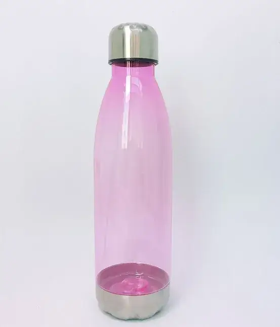 Bình nước nhựa với nắp thép không rỉ, lý tưởng cho các hoạt động ngoại trời
