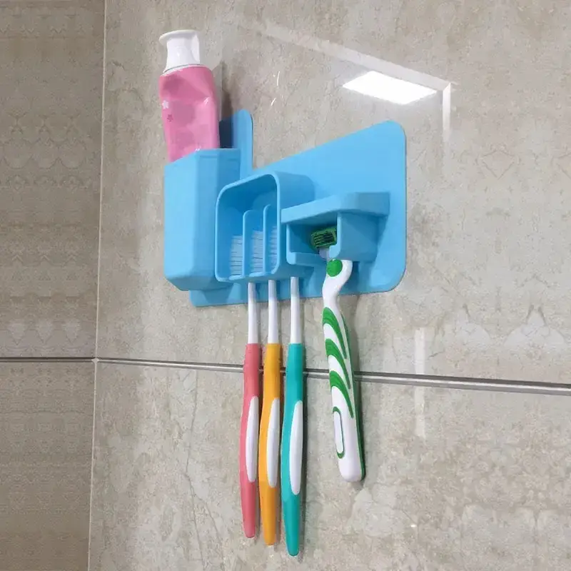 Giá đỡ silicone để treo dao cạo, bàn chải đánh răng, kem đánh răng và khăn tắm trong phòng tắm