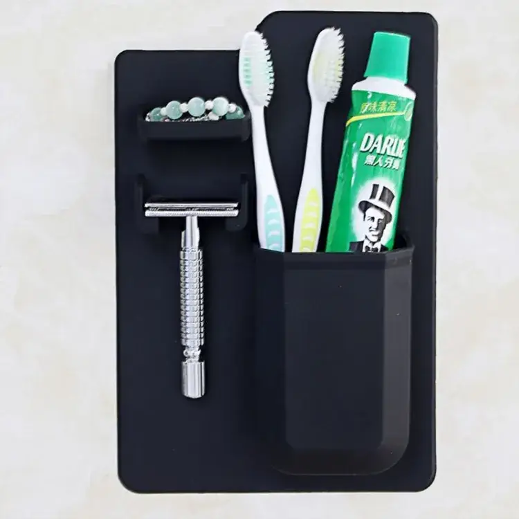 Giá đỡ silicone để treo dao cạo, bàn chải đánh răng, kem đánh răng và khăn tắm trong phòng tắm hình ảnh 15-description