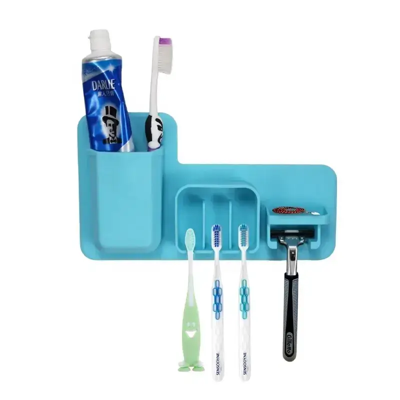 Giá đỡ silicone để treo dao cạo, bàn chải đánh răng, kem đánh răng và khăn tắm trong phòng tắm