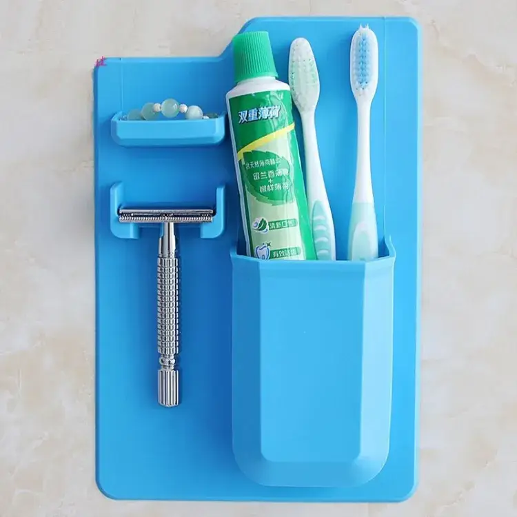 Giá đỡ silicone để treo dao cạo, bàn chải đánh răng, kem đánh răng và khăn tắm trong phòng tắm hình ảnh 14-description