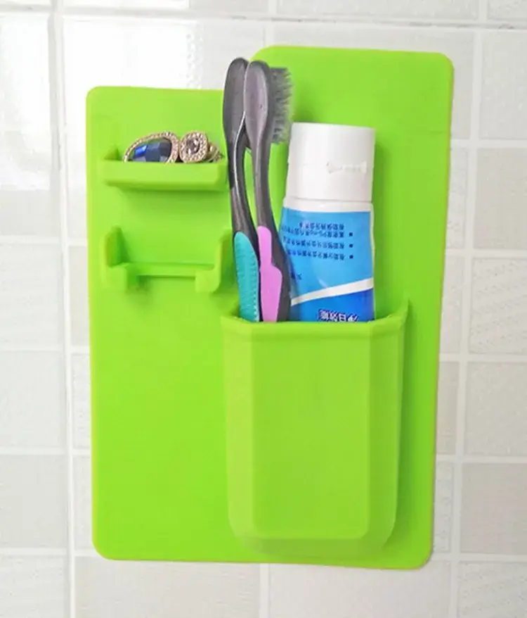 Giá đỡ silicone để treo dao cạo, bàn chải đánh răng, kem đánh răng và khăn tắm trong phòng tắm hình ảnh 13-description