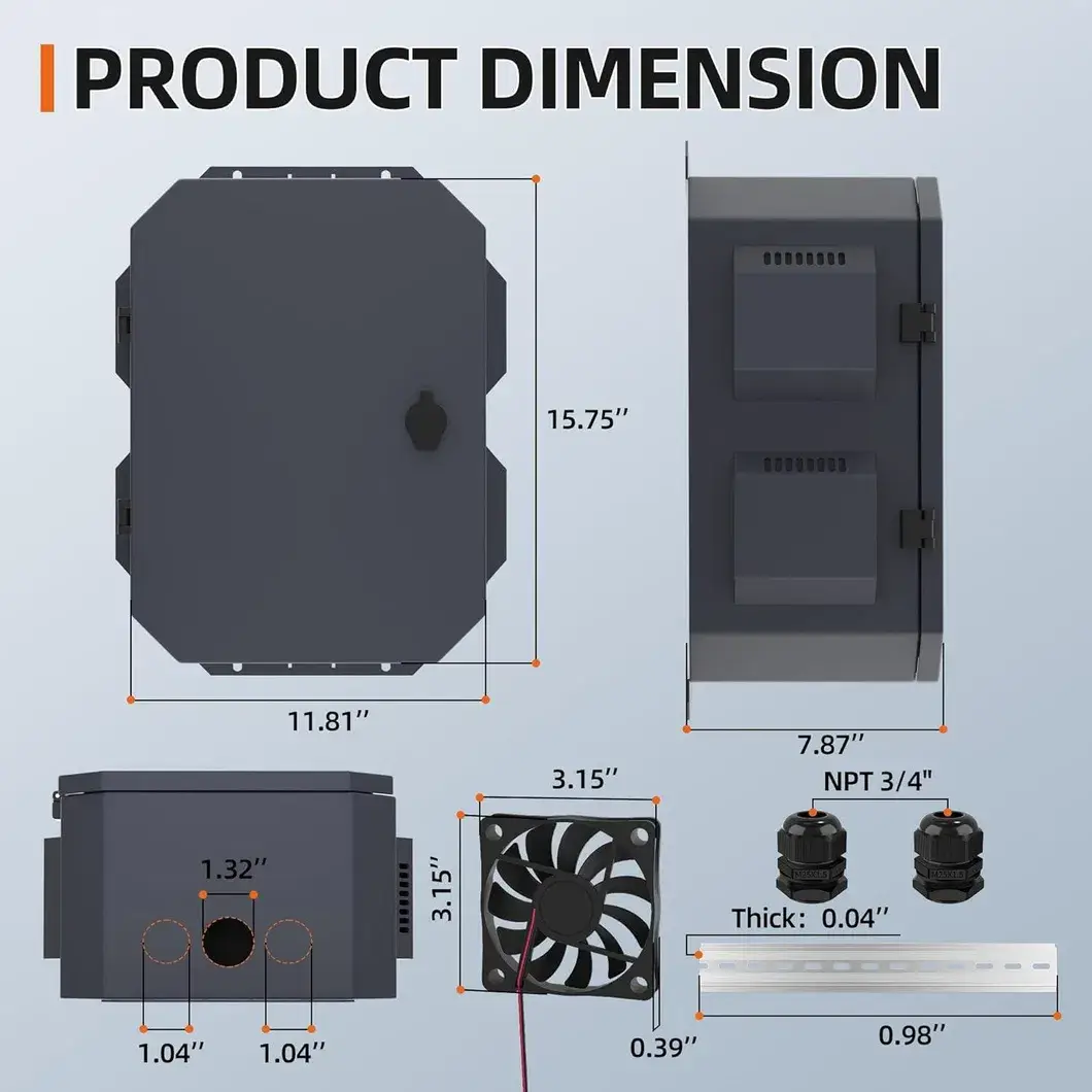 Hộp kim loại đánh giá chống ăn mòn cao IP54 IP65 IP66 - Sản phẩm phân phối nguồn kiểm soát rất bền hình ảnh 13-description