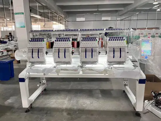 Máy thêu công nghiệp Trung Quốc ứng dụng công nghệ hiện đại, hỗ trợ thêu đa logo và kết nối máy tính