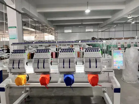 Máy thêu công nghiệp Trung Quốc ứng dụng công nghệ hiện đại, hỗ trợ thêu đa logo và kết nối máy tính