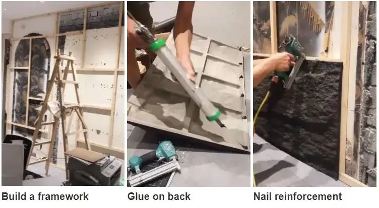 Bảng tường văn hóa polyurethane cho trang trí nội thất và ngoại thất, tấm đá giả PU trung tâm trưng bày hình ảnh 19-description