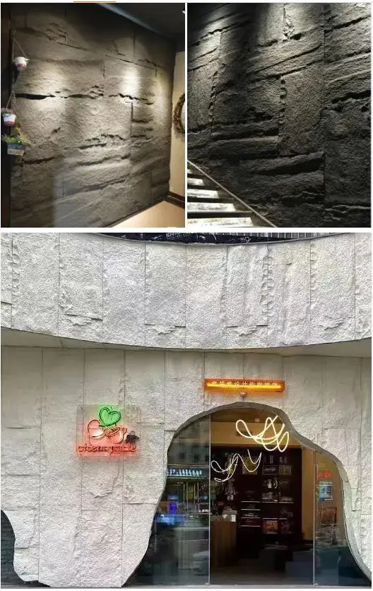 Bảng tường văn hóa polyurethane cho trang trí nội thất và ngoại thất, tấm đá giả PU trung tâm trưng bày hình ảnh 15-description