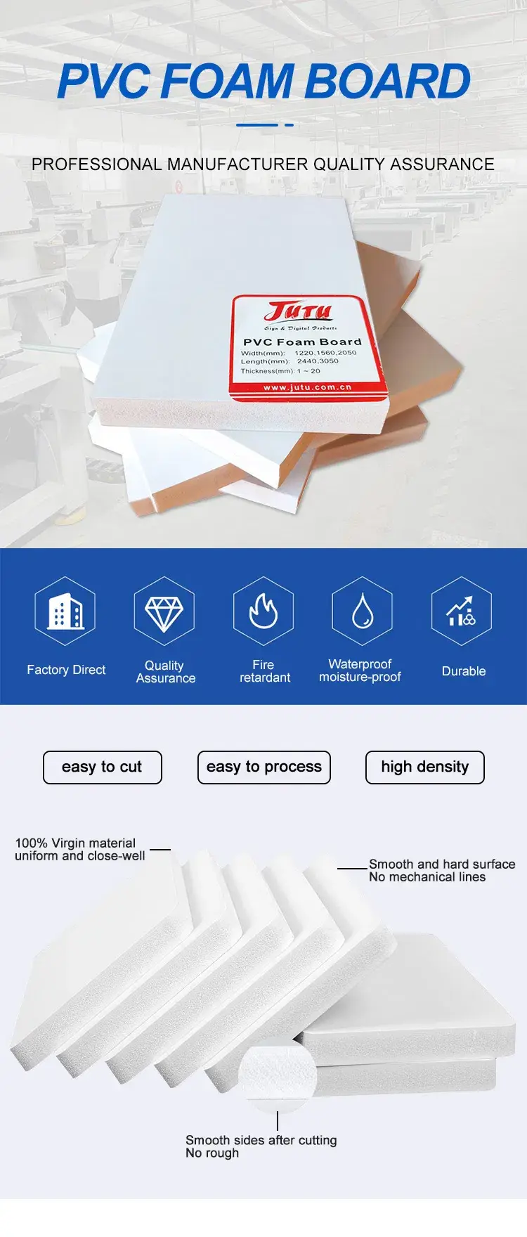Bảng Foam PVC Jutu độ dày cao - Sản phẩm chuyên dụng cho biển báo và quảng cáo hình ảnh 12-description