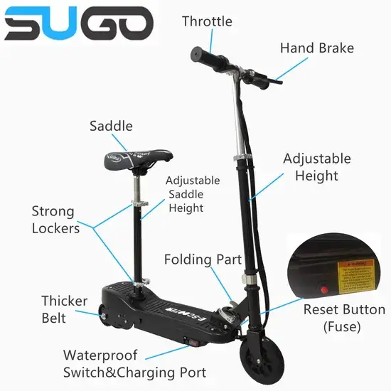 Xe điện E-Scooter tích hợp ghế gập dành cho bé